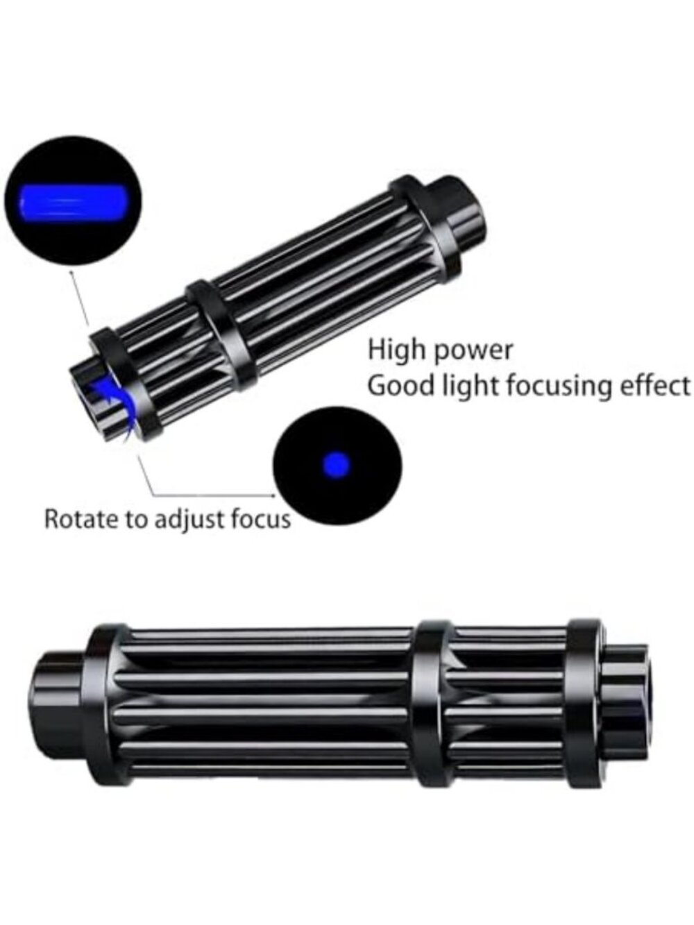 High-Power Rechargeable LED Outdoor Flashlight - Compact & Bright Black Design - Picture 3 of 6